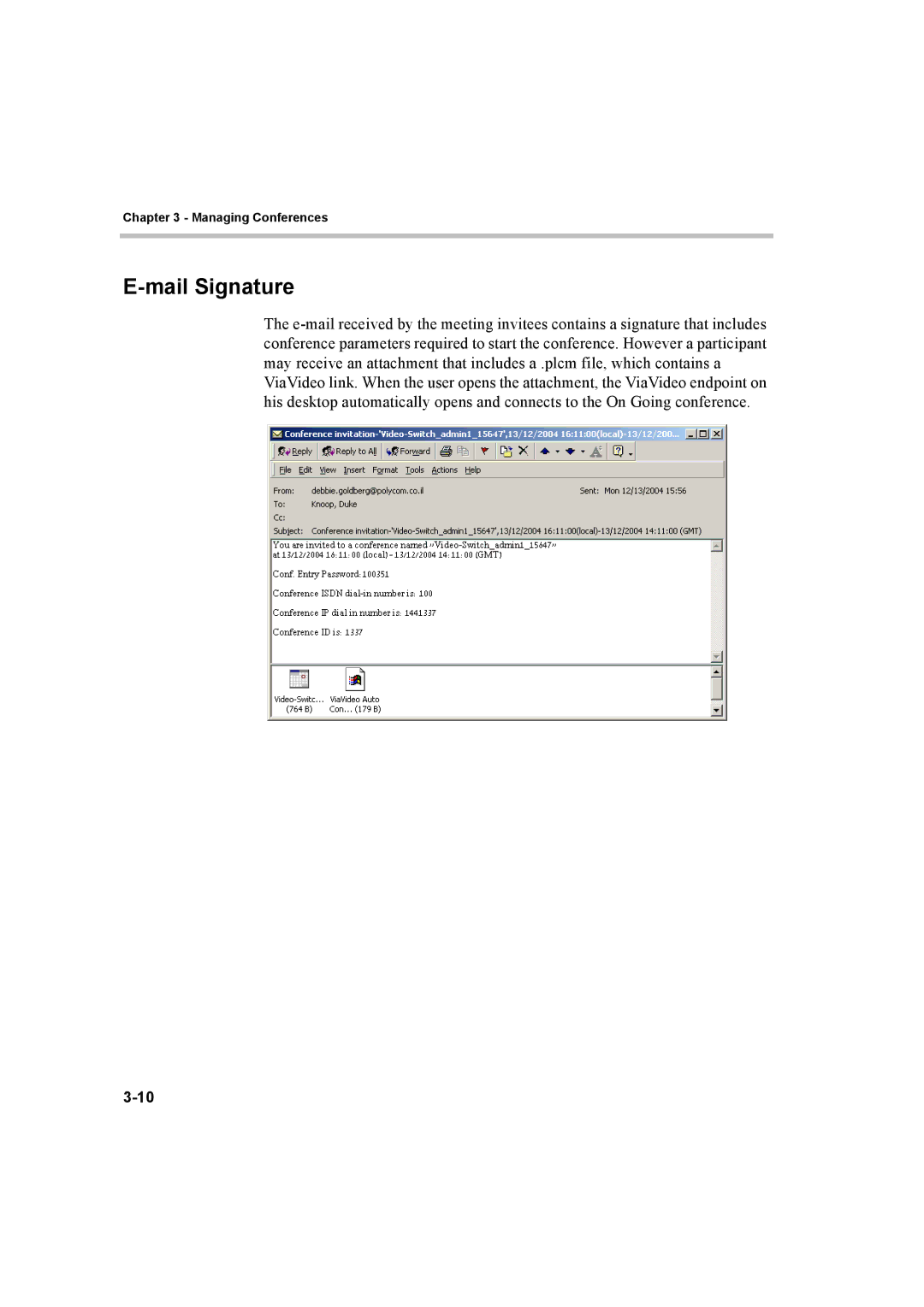 Polycom 8 quick start Mail Signature 