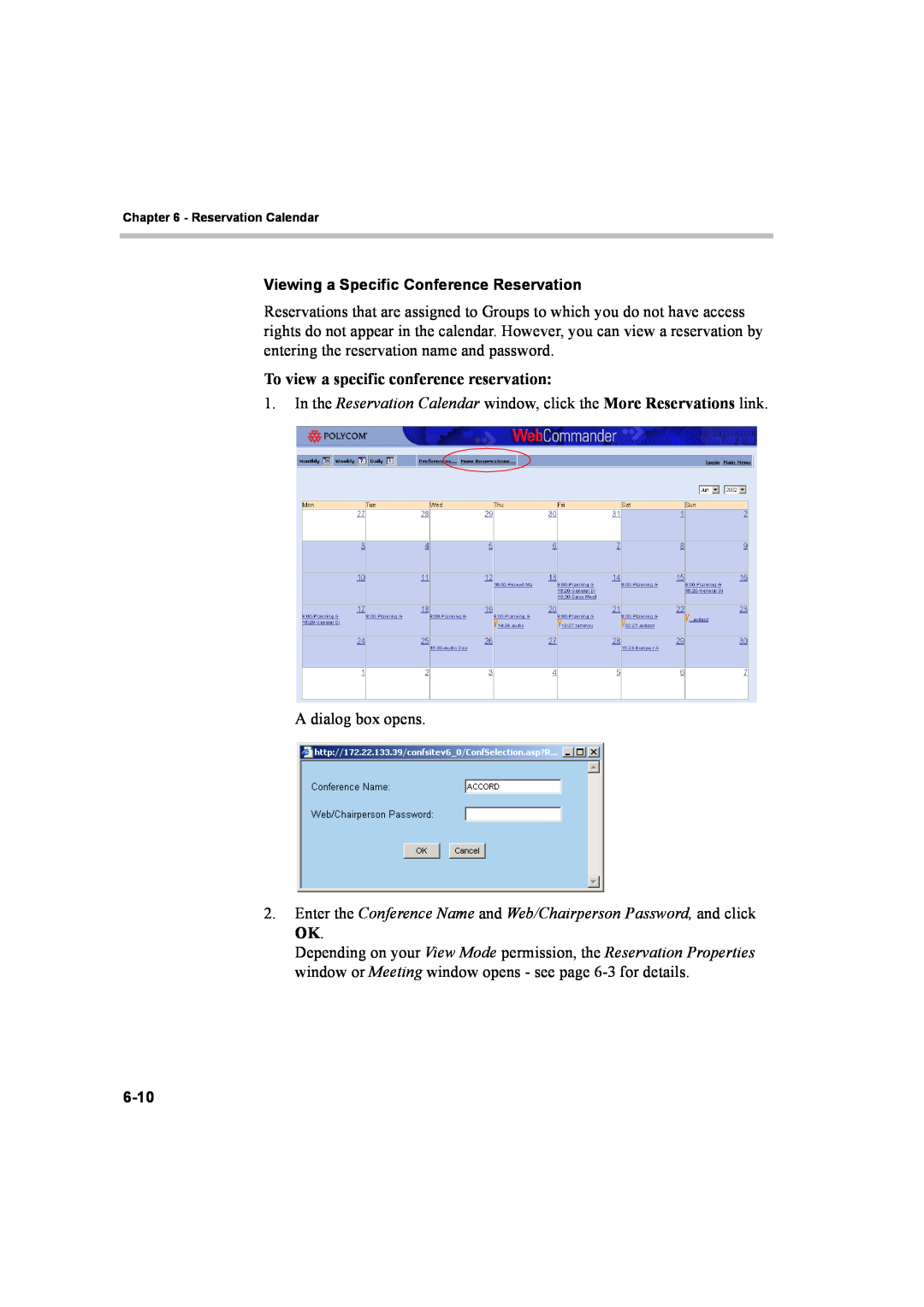 Polycom 8 manual To view a specific conference reservation 