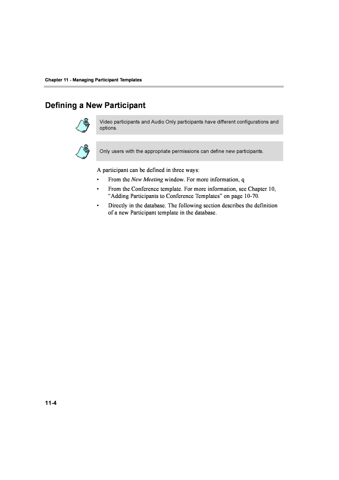 Polycom 8 manual Defining a New Participant 