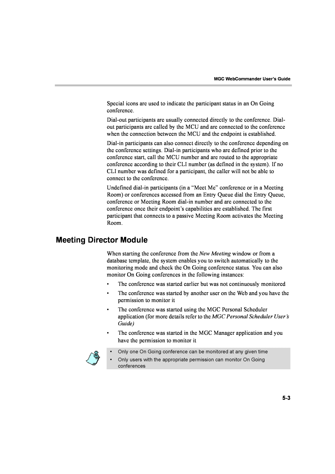 Polycom 8 manual Meeting Director Module 