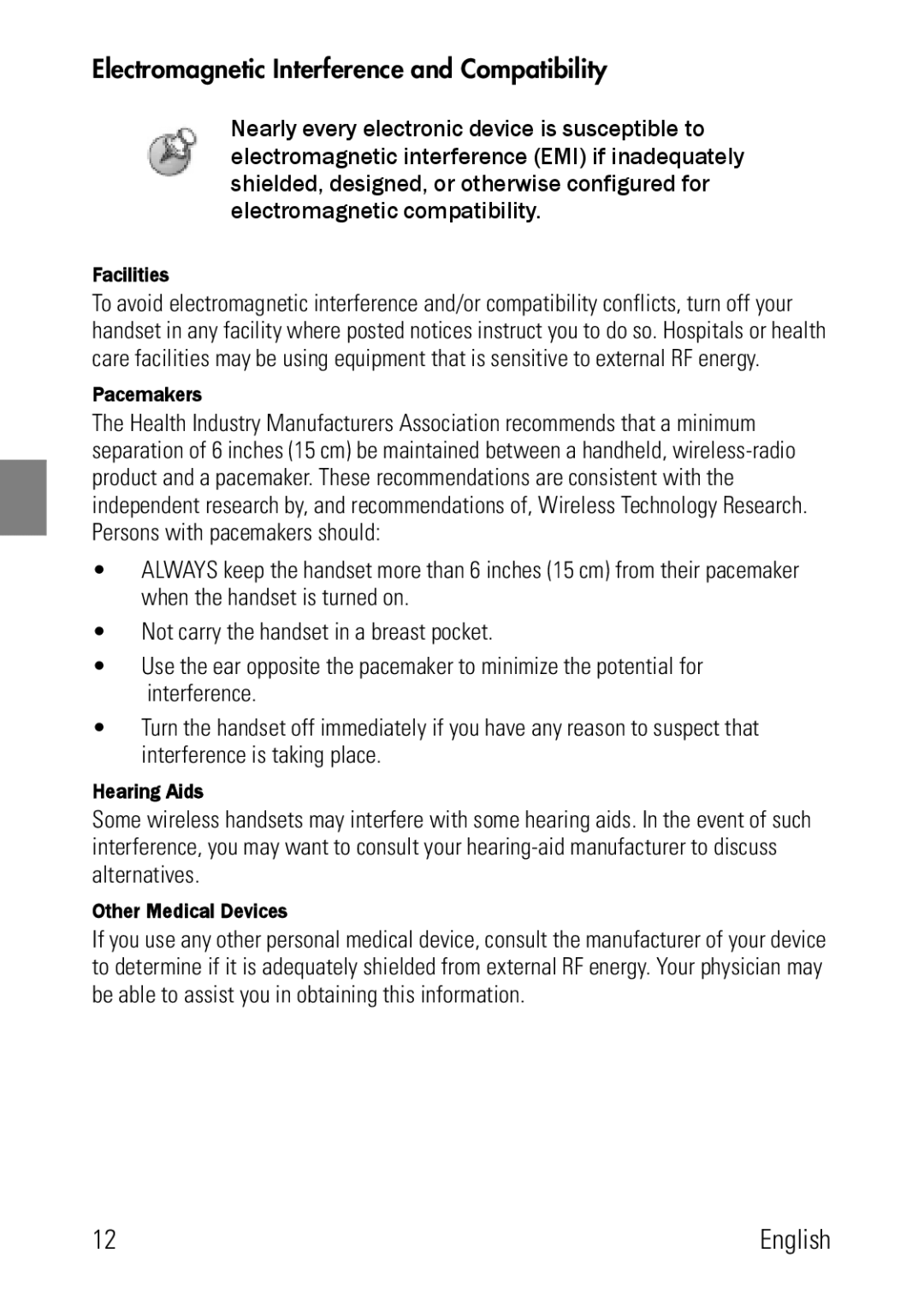 Polycom 8002 Series manual Electromagnetic Interference and Compatibility, Facilities, Pacemakers, Hearing Aids 