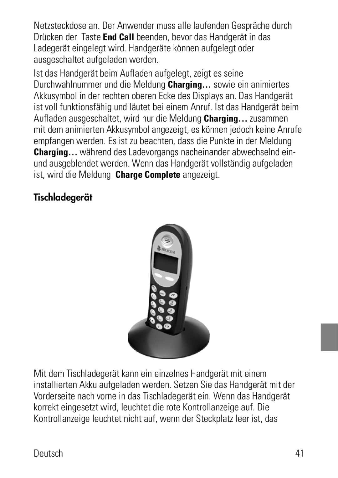 Polycom 8002 Series manual Tischladegerät 