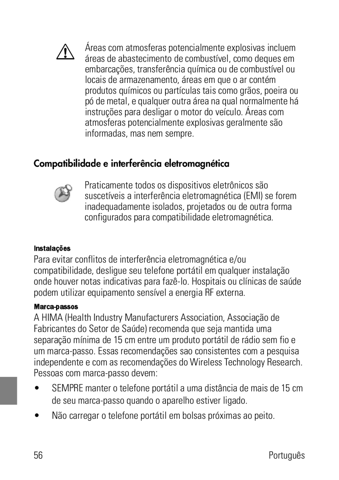 Polycom 8002 Series manual Compatibilidade e interferência eletromagnética, Instalações, Marca-passos 