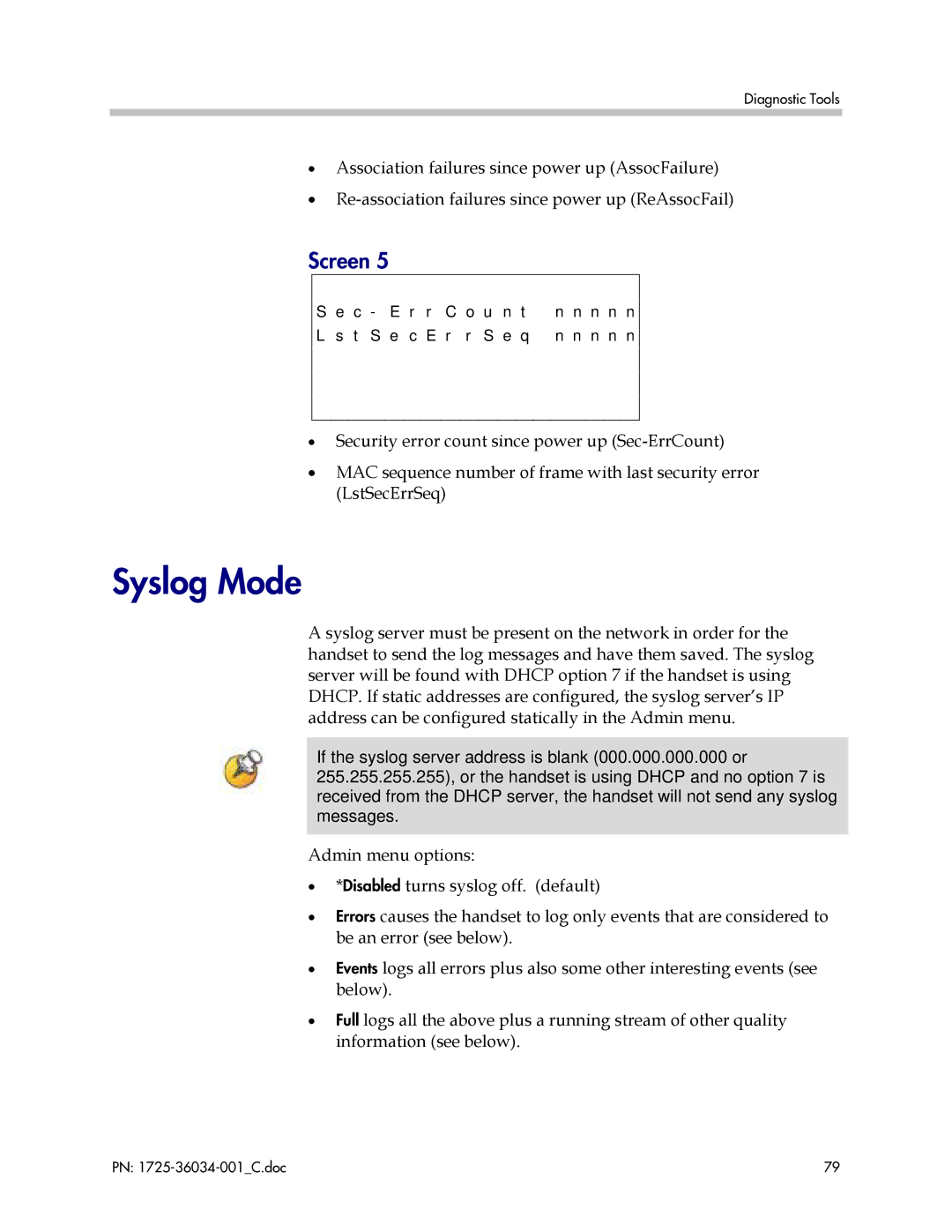 Polycom 8002 manual Syslog Mode 