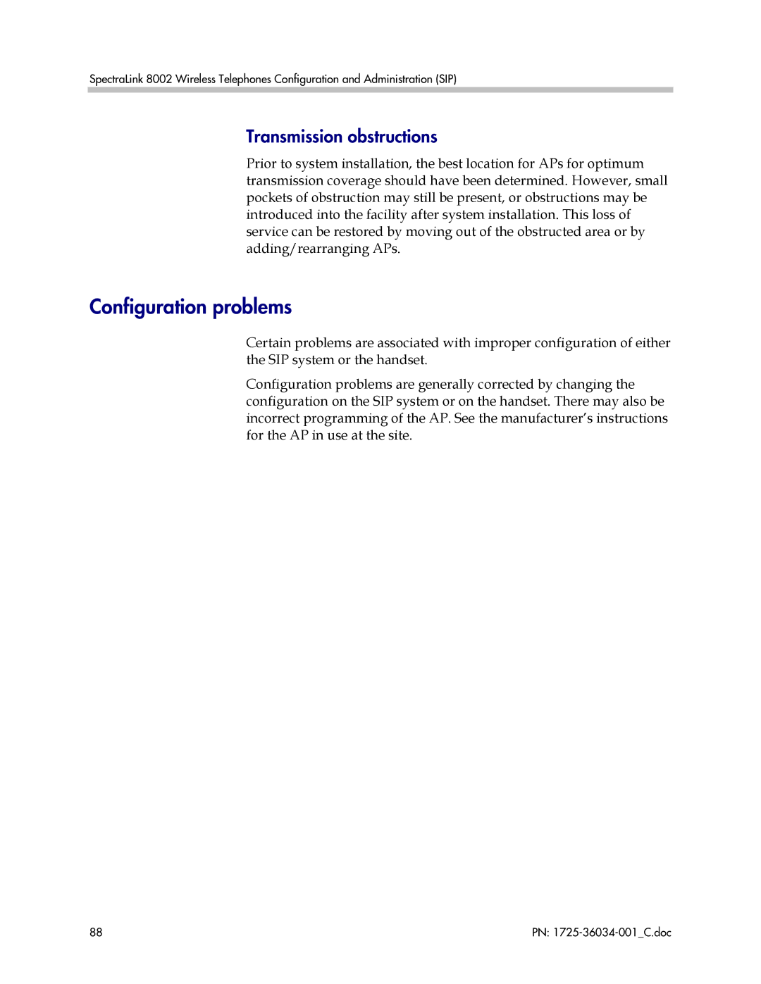 Polycom 8002 manual Configuration problems, Transmission obstructions 