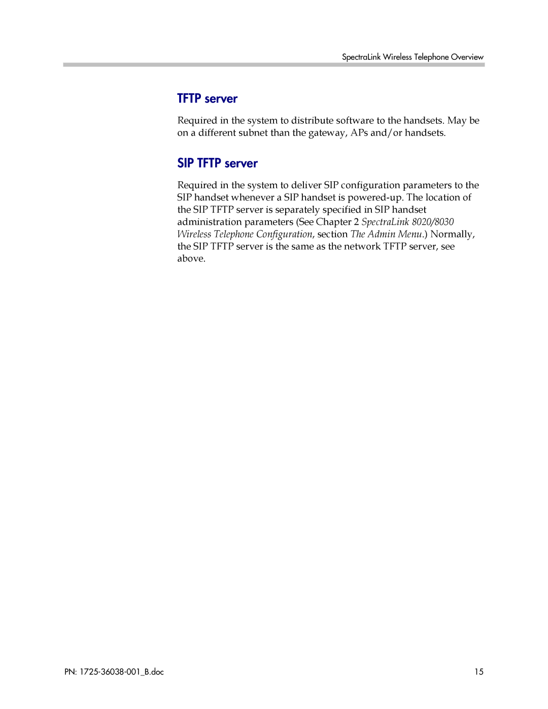 Polycom 8020, 8030, 1725-36038-001 manual SIP Tftp server 