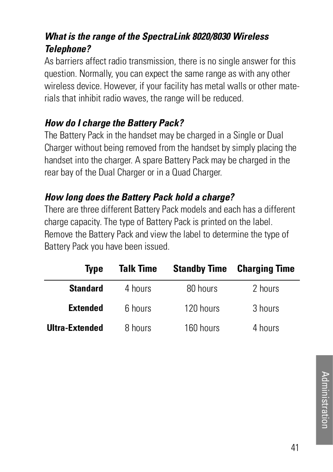 Polycom 8030, 8020 manual How do I charge the Battery Pack? 