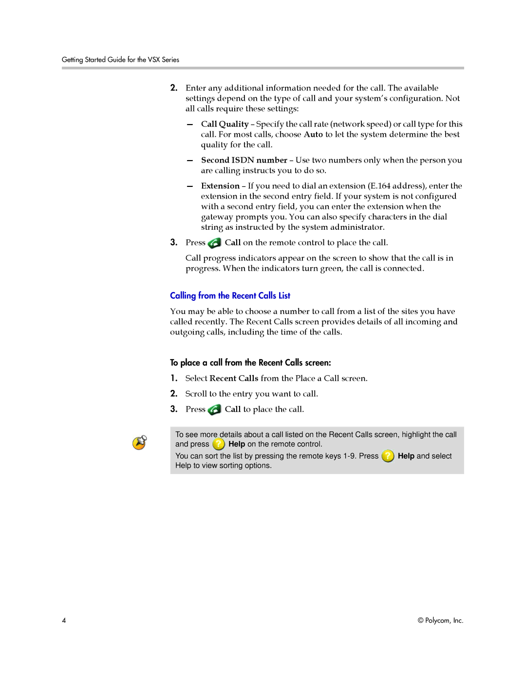 Polycom 9.0.6 manual Calling from the Recent Calls List 