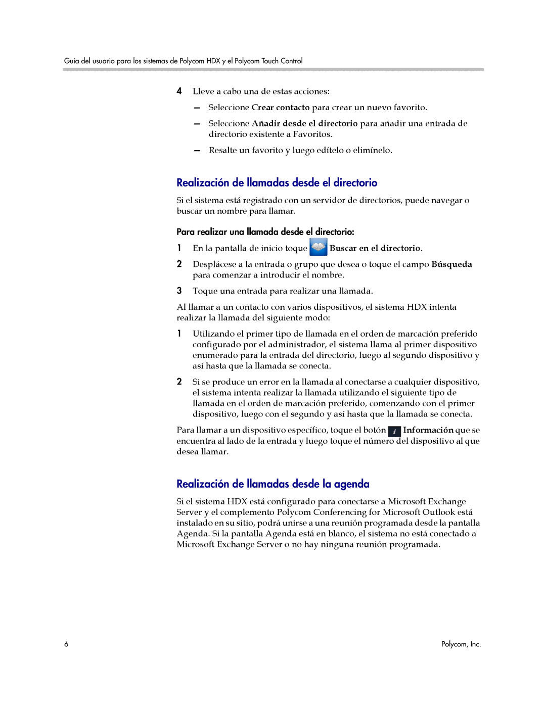 Polycom A, 3725-61955-004 manual Realización de llamadas desde el directorio 