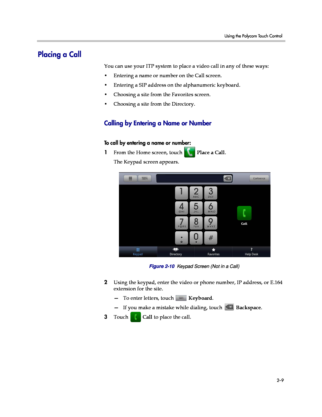 Polycom 3725-63211-002, A manual Placing a Call, Calling by Entering a Name or Number 