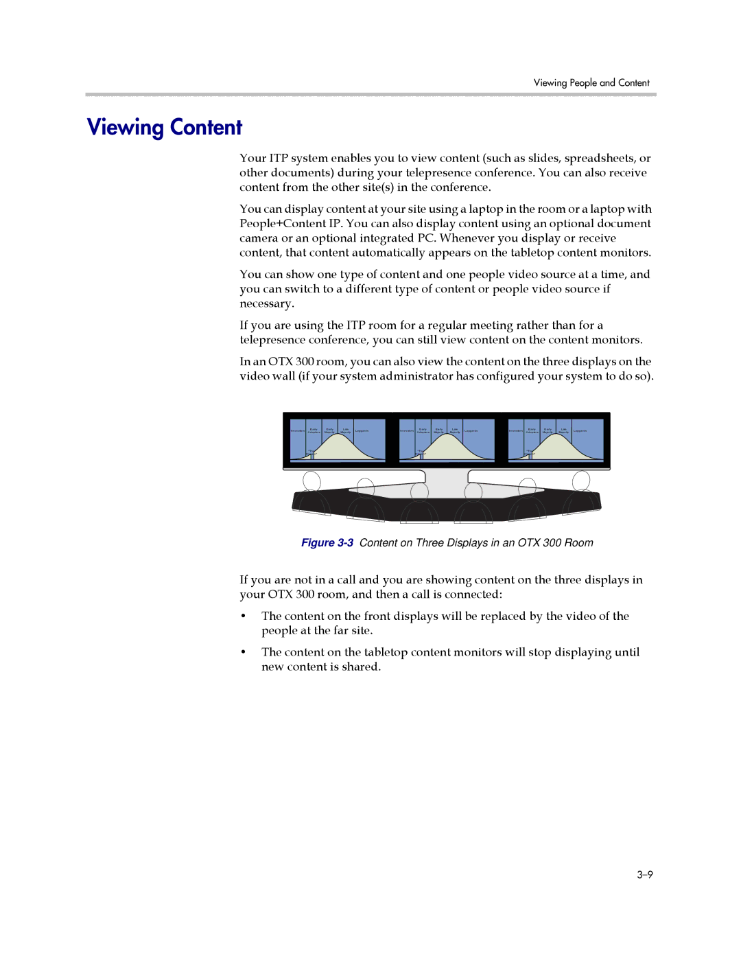 Polycom 3725-63211-002, A manual Viewing Content, 3Content on Three Displays in an OTX 300 Room 