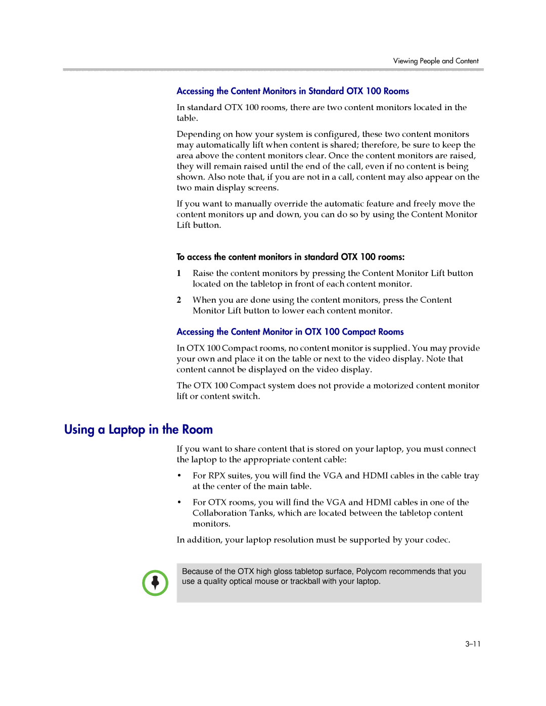 Polycom 3725-63211-002, A manual Using a Laptop in the Room 