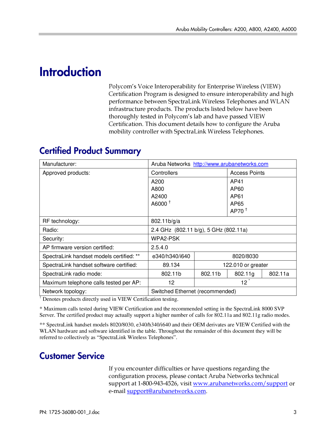 Polycom A2400, A200, A6000, A800 manual Introduction, Certified Product Summary 