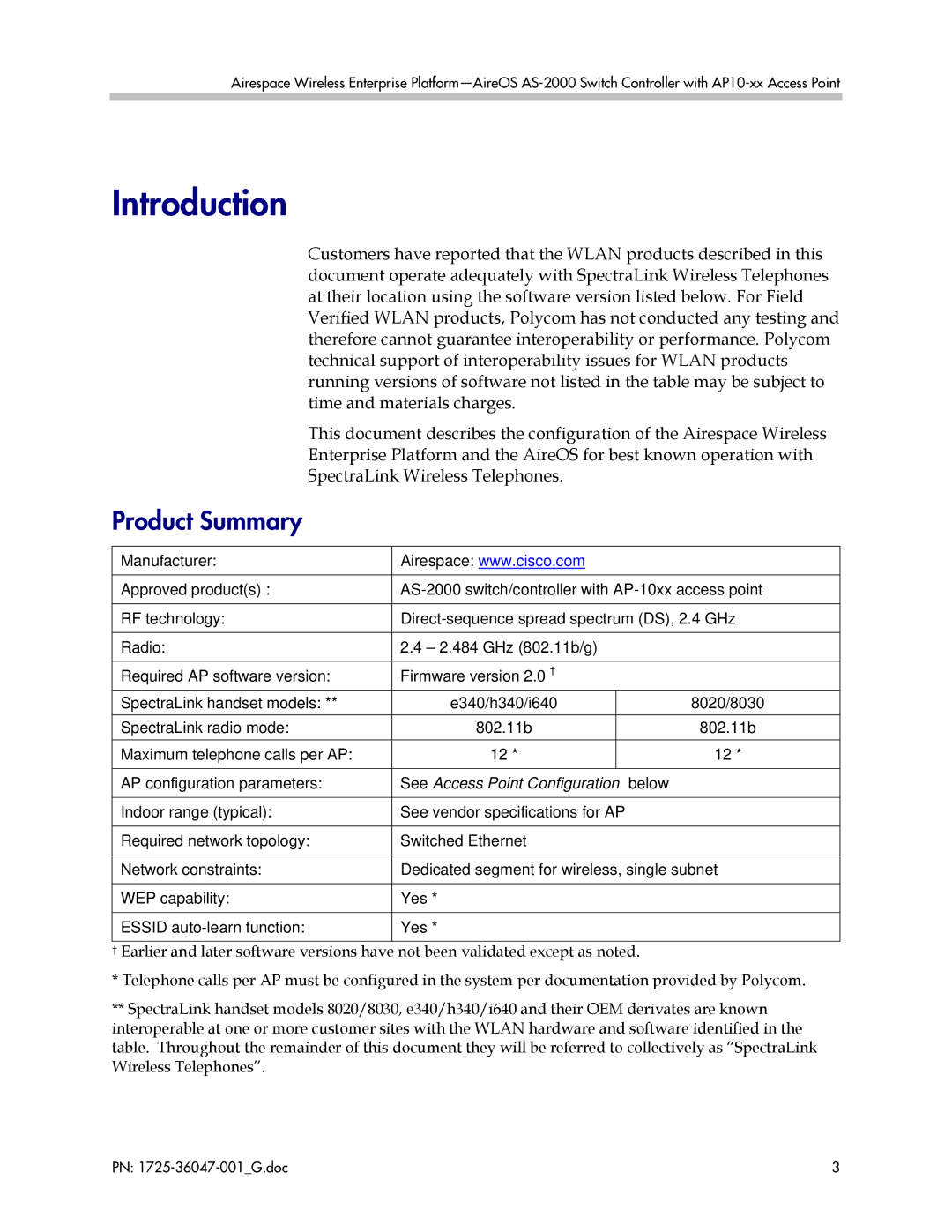 Polycom AS-2000 manual Introduction, Product Summary 