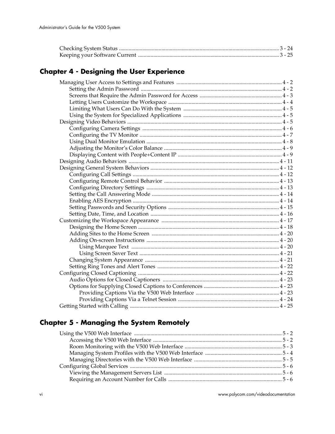 Polycom Audio and Video manual Designing the User Experience 