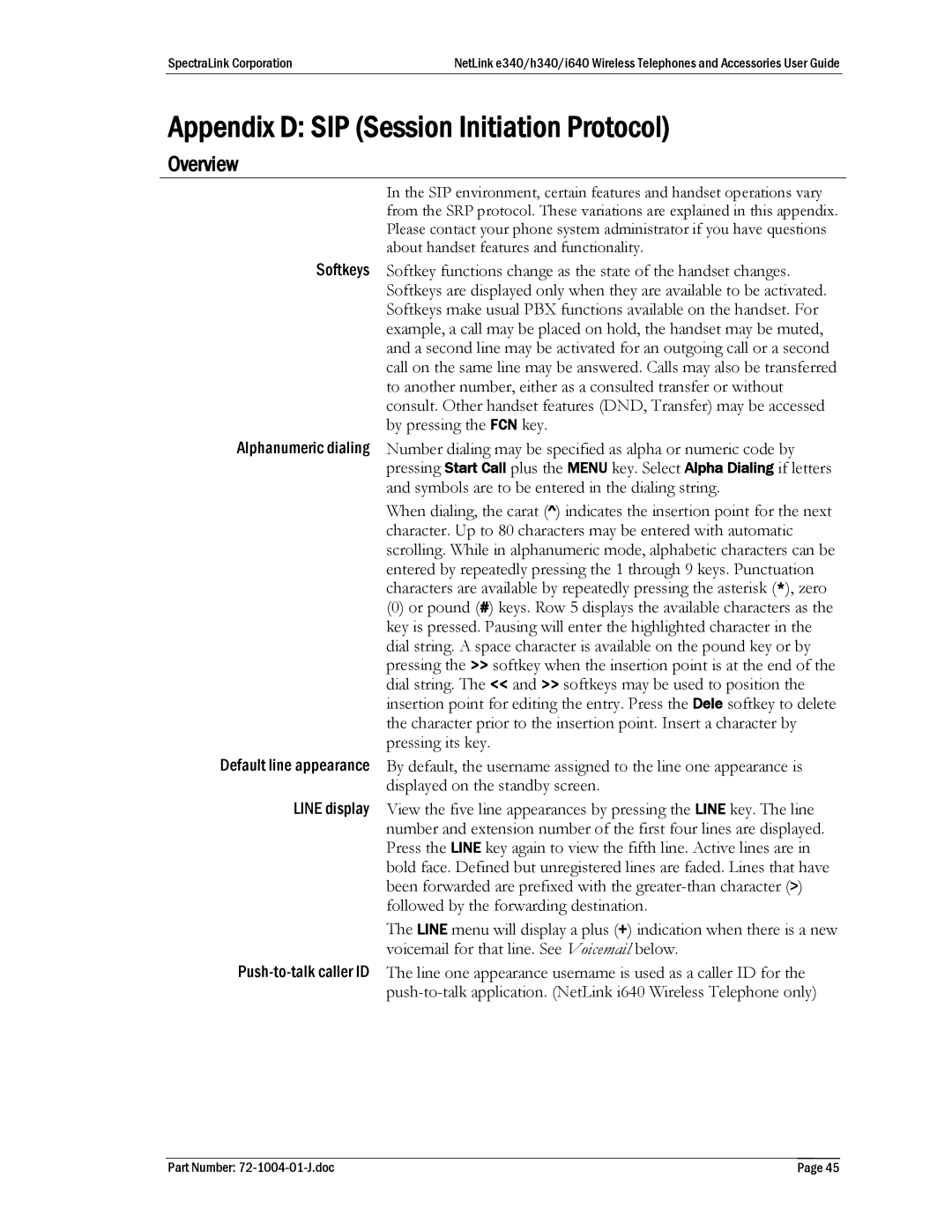 Polycom GCN100, BPX100, DCX200, DCX100, BPN100, s640, s340, 72-1004-01 manual Appendix D SIP Session Initiation Protocol, Overview 