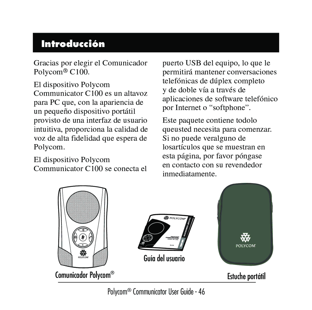 Polycom C100 manual Introducción 