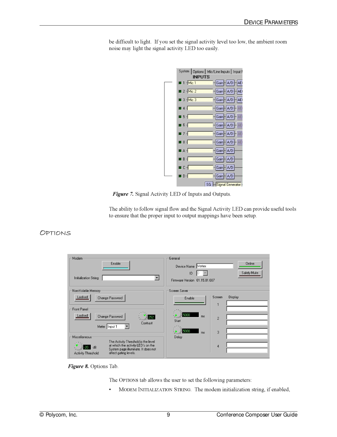 Polycom CCUG-0100-01 manual Options 