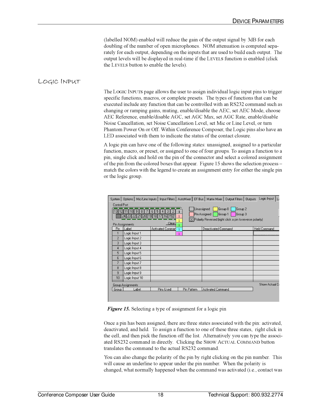 Polycom CCUG-0100-01 manual Logic Input 