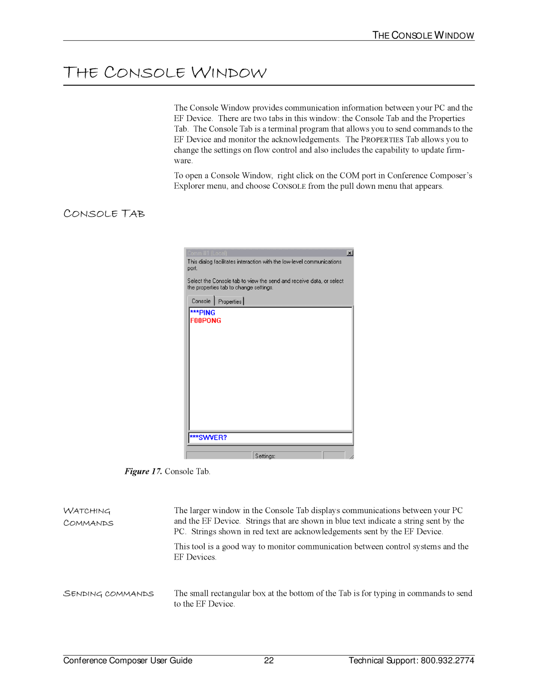 Polycom CCUG-0100-01 manual Console Window, Console TAB 