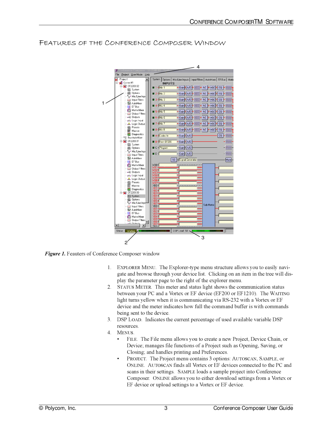 Polycom CCUG-0100-01 manual Features of the Conference Composer Window 