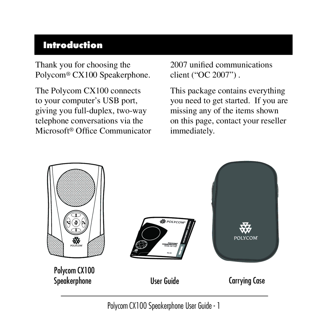 Polycom Conference Phone manual Introduction 