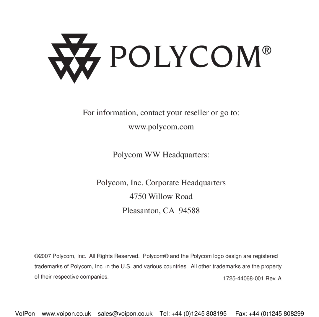 Polycom CX100 manual 