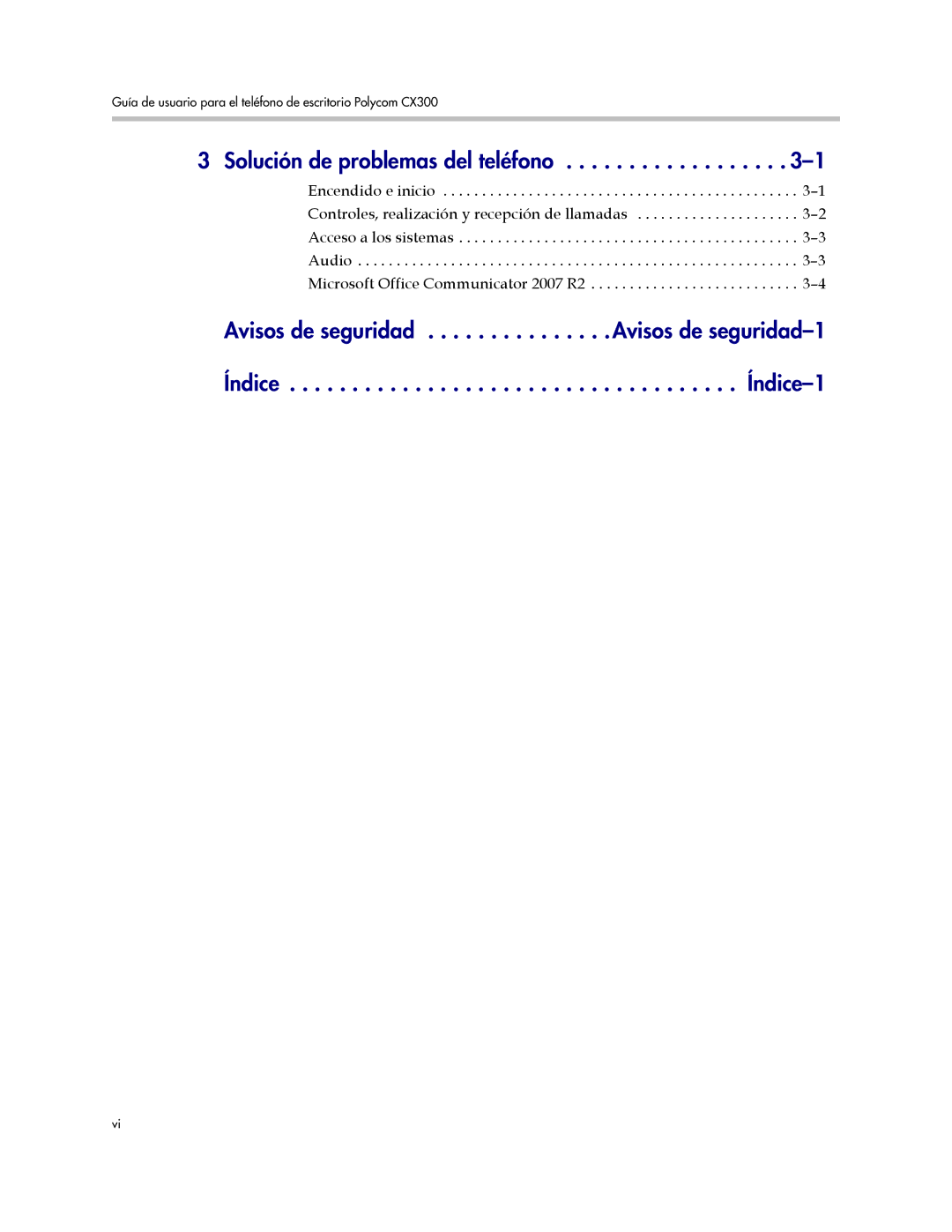 Polycom CX300 manual Solución de problemas del teléfono 