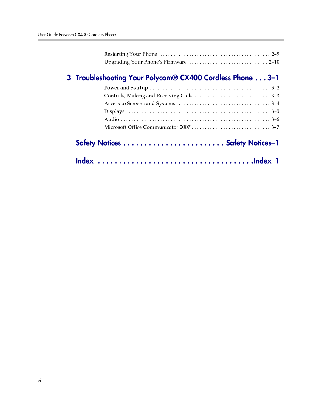 Polycom manual Troubleshooting Your Polycom CX400 Cordless Phone 