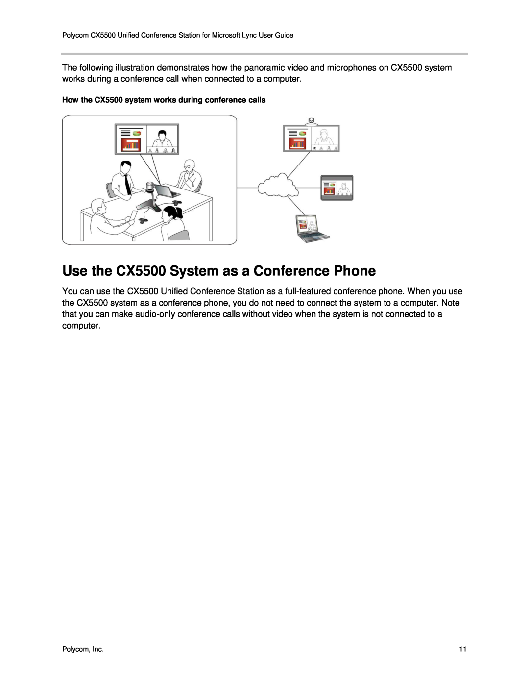 Polycom manual Use the CX5500 System as a Conference Phone, How the CX5500 system works during conference calls 