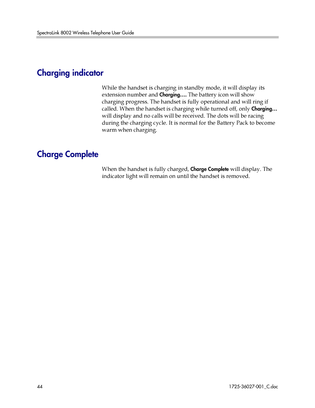 Polycom BPE101, DCE201, DCE101 manual Charging indicator 