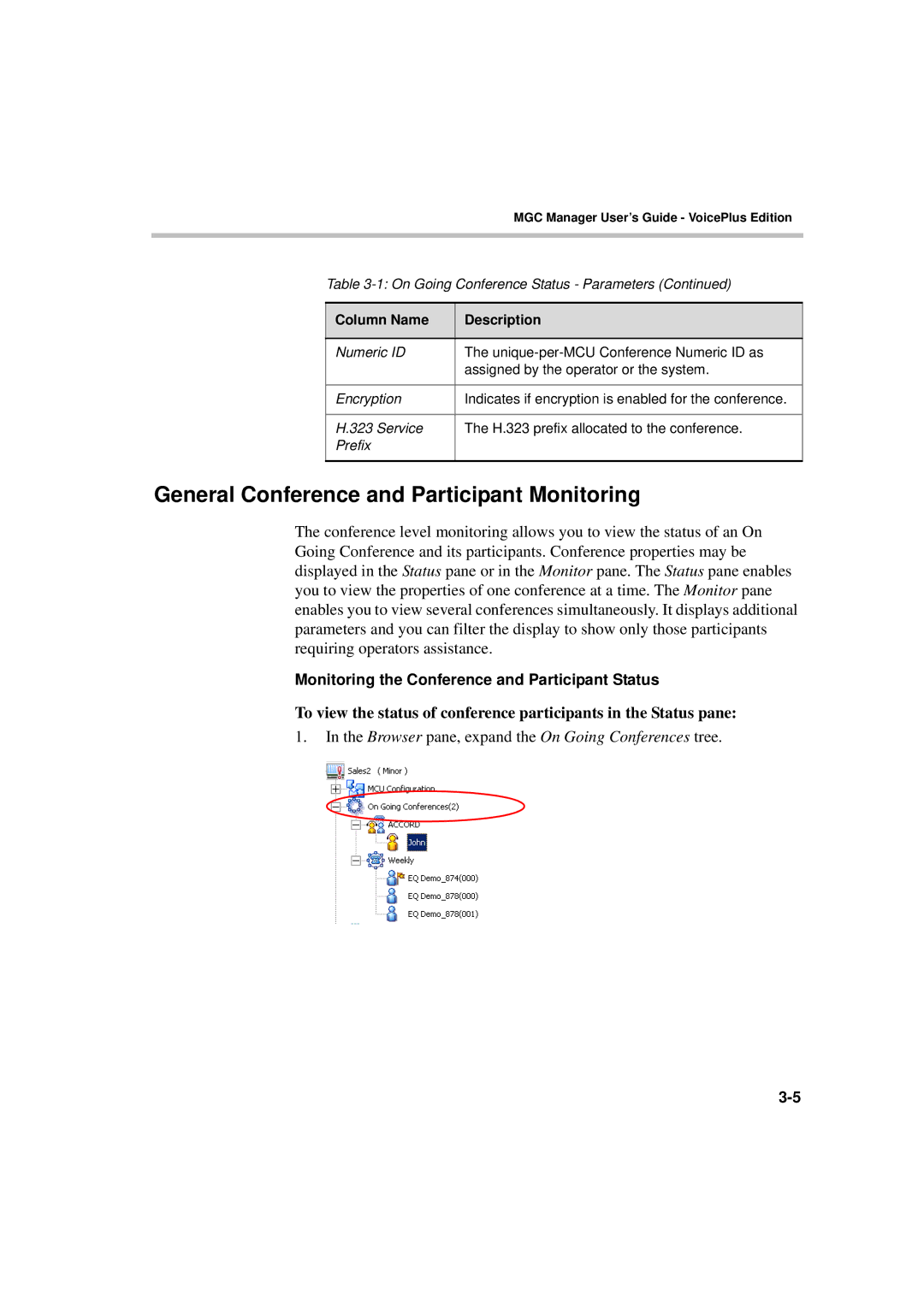 Polycom DOC2066F manual General Conference and Participant Monitoring 