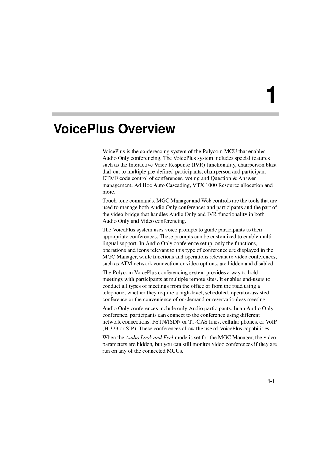 Polycom DOC2066F manual VoicePlus Overview 