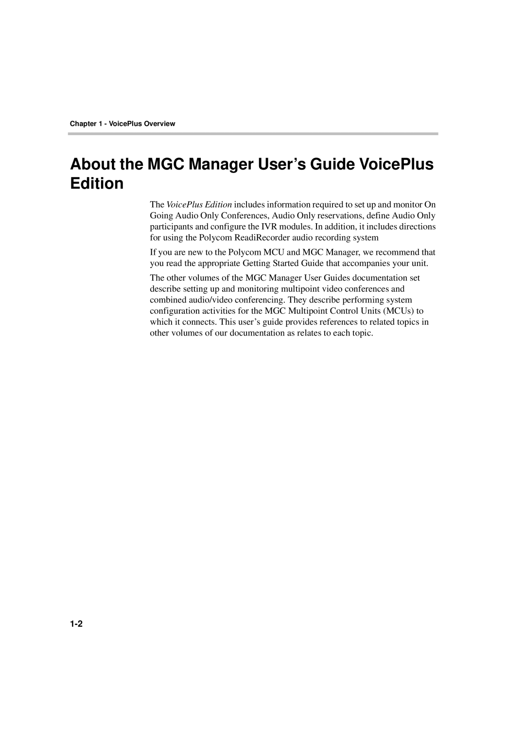 Polycom DOC2066F manual About the MGC Manager User’s Guide VoicePlus Edition 