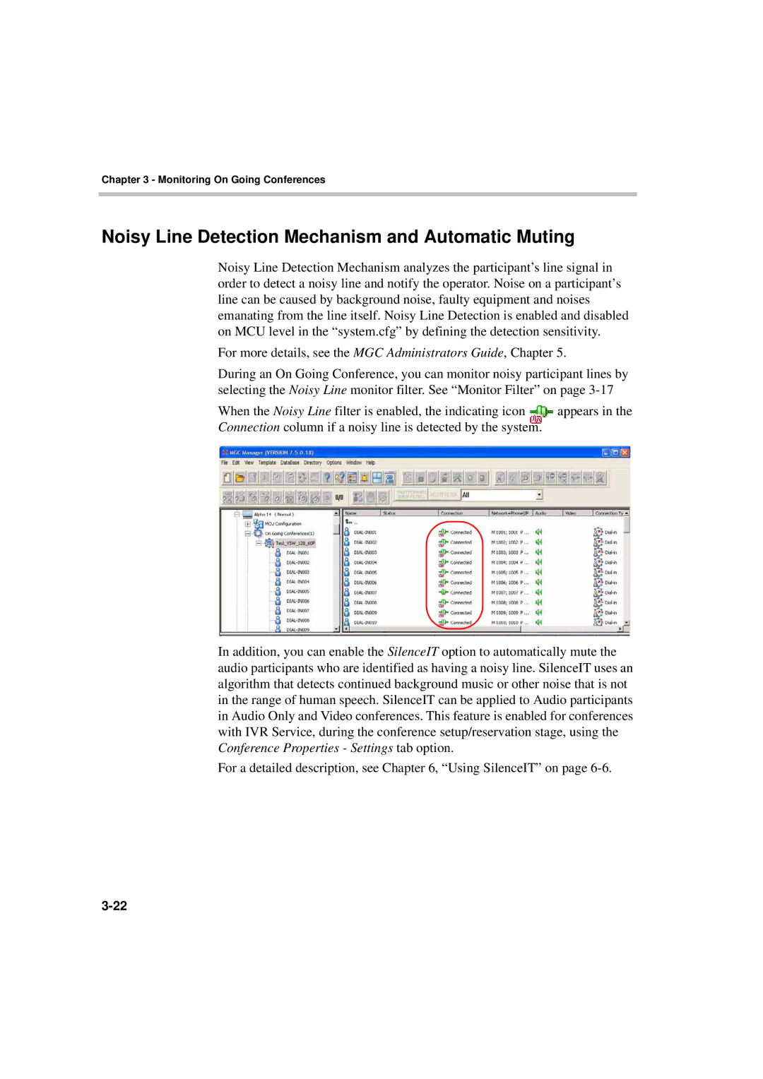 Polycom DOC2066F manual Noisy Line Detection Mechanism and Automatic Muting 