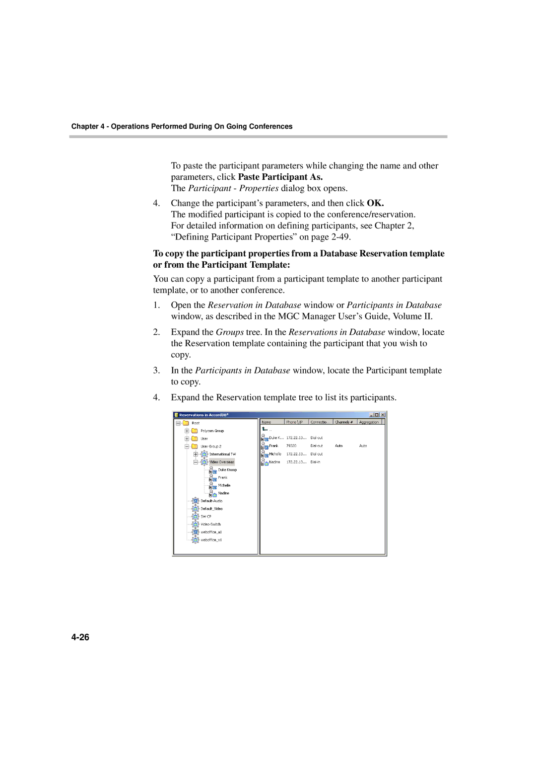 Polycom DOC2066F manual Operations Performed During On Going Conferences 