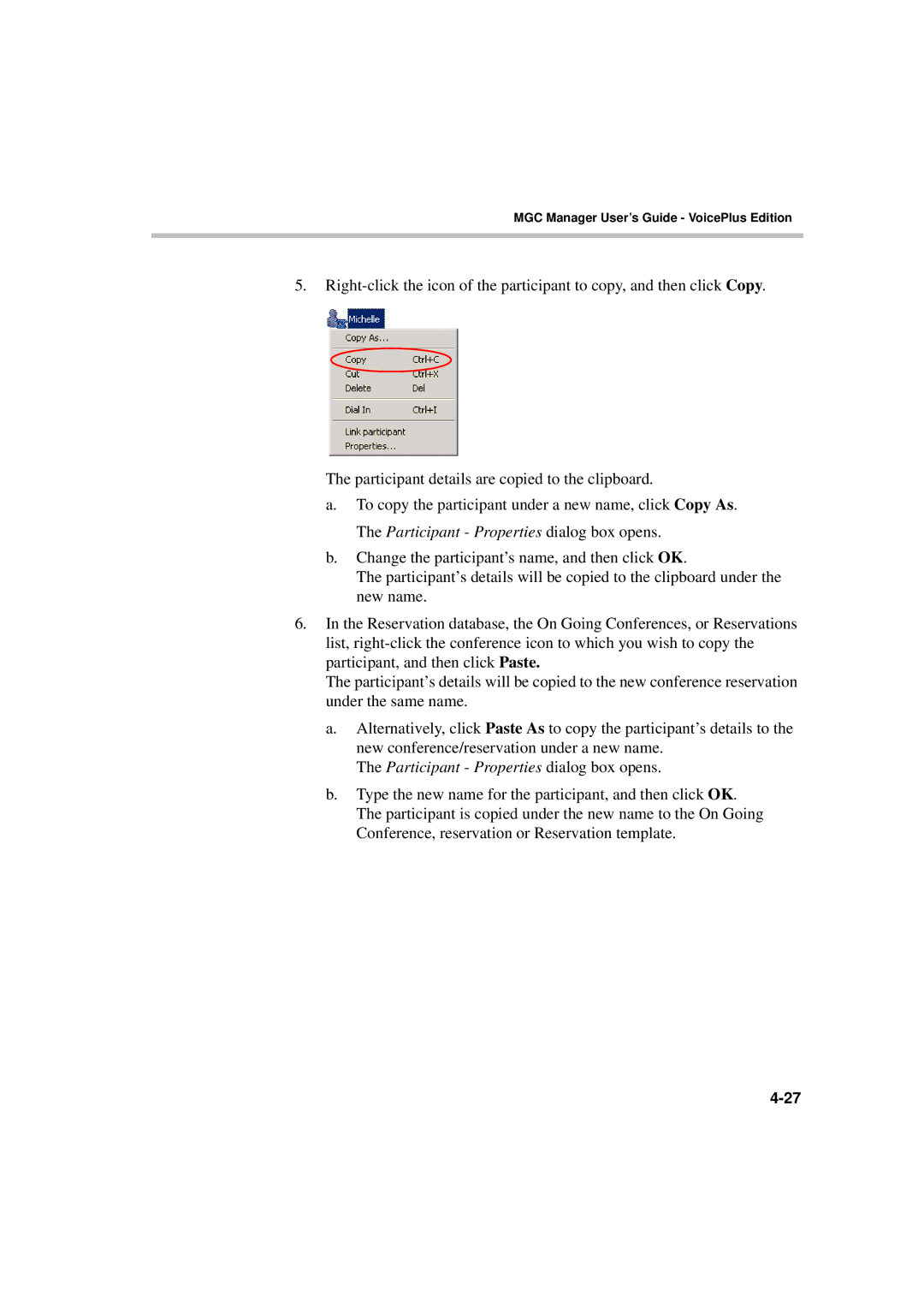 Polycom DOC2066F manual MGC Manager User’s Guide VoicePlus Edition 