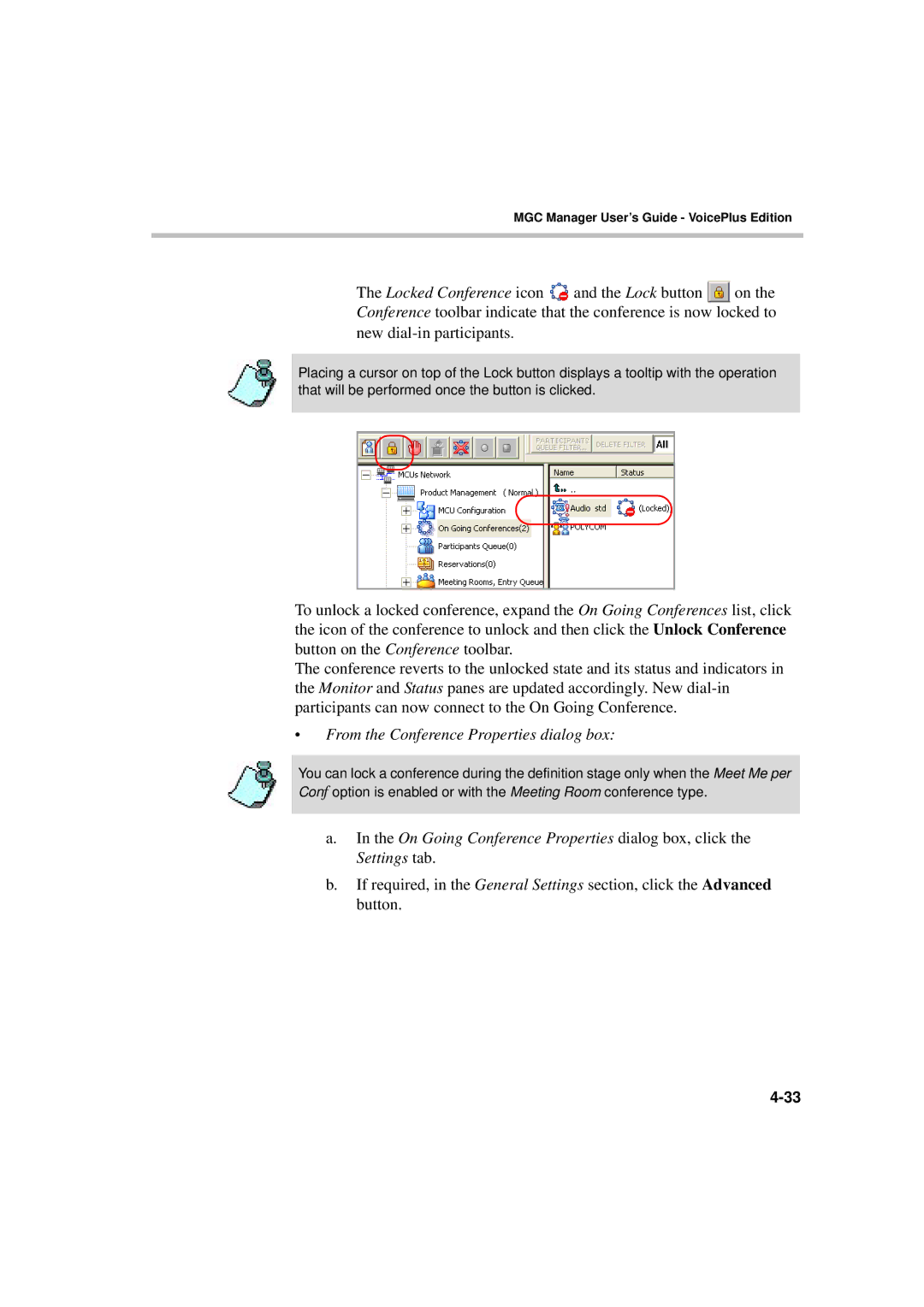 Polycom DOC2066F manual From the Conference Properties dialog box 