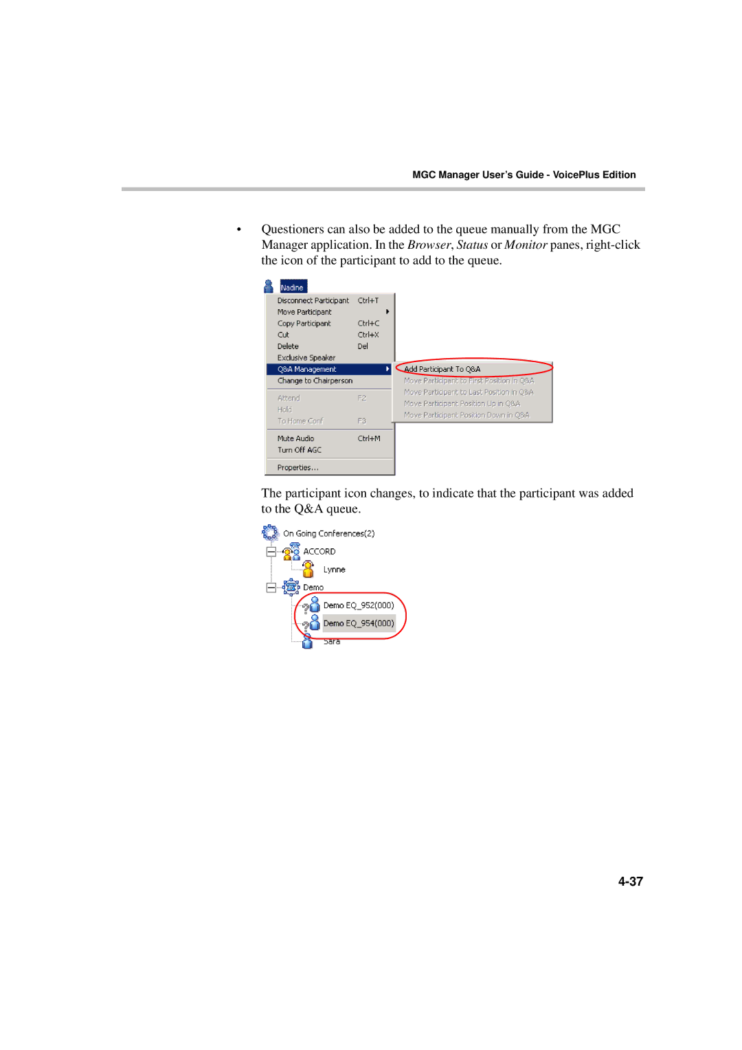 Polycom DOC2066F manual MGC Manager User’s Guide VoicePlus Edition 