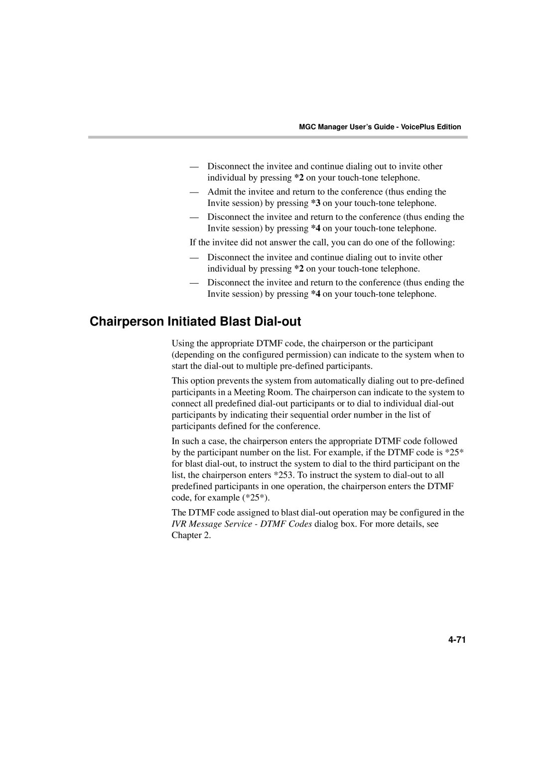 Polycom DOC2066F manual Chairperson Initiated Blast Dial-out 