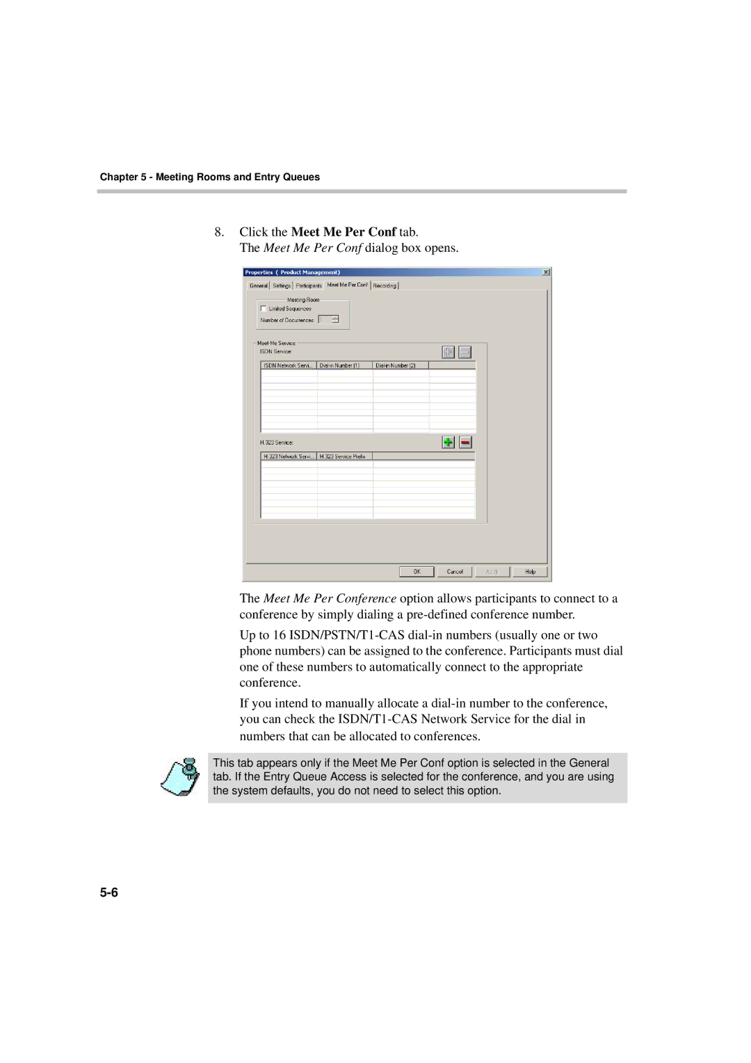 Polycom DOC2066F manual Click the Meet Me Per Conf tab 