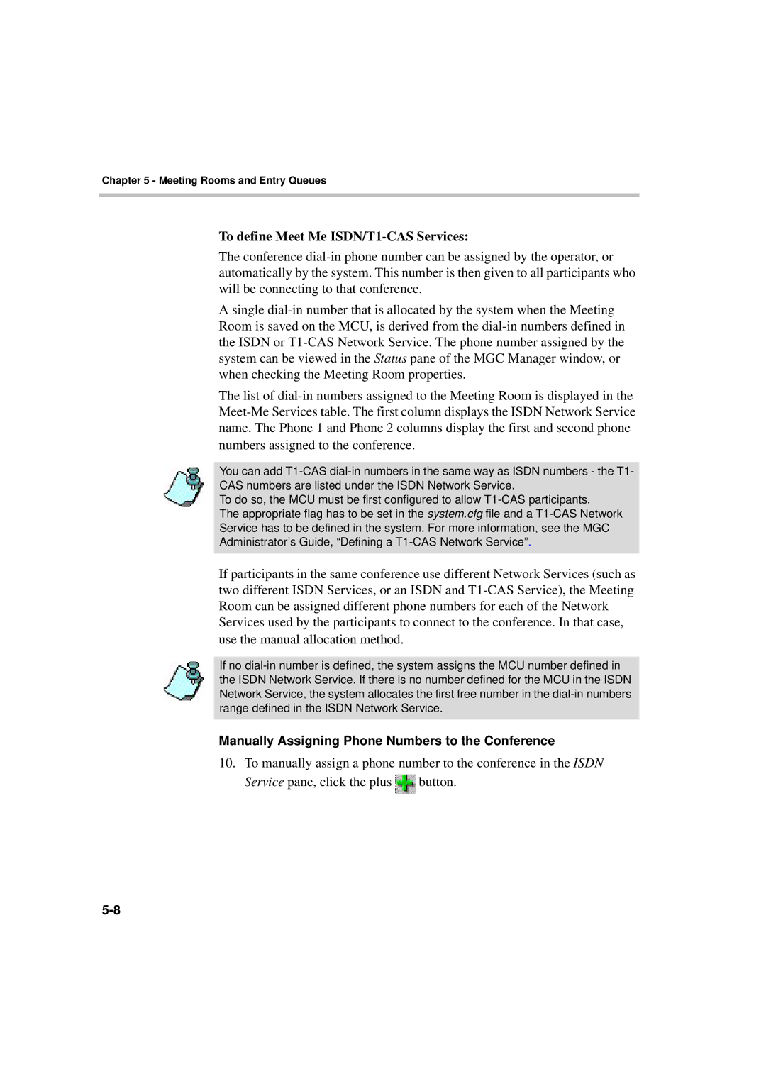 Polycom DOC2066F manual To define Meet Me ISDN/T1-CAS Services 