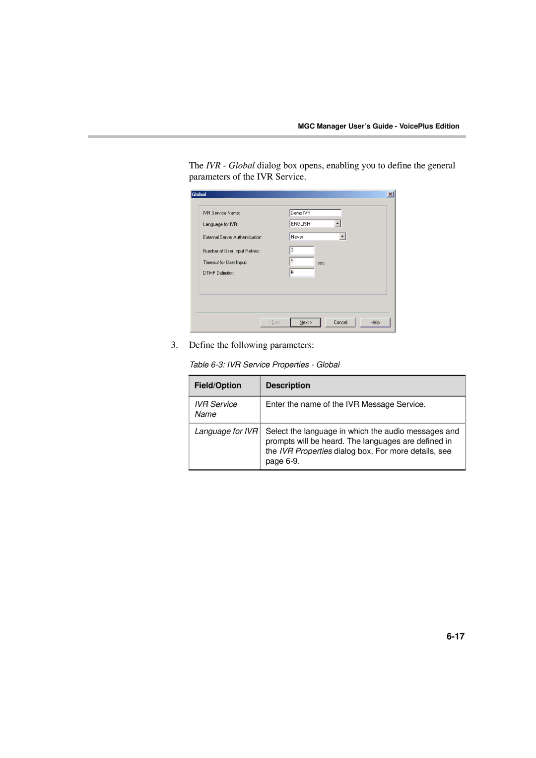 Polycom DOC2066F manual IVR Service Properties Global 