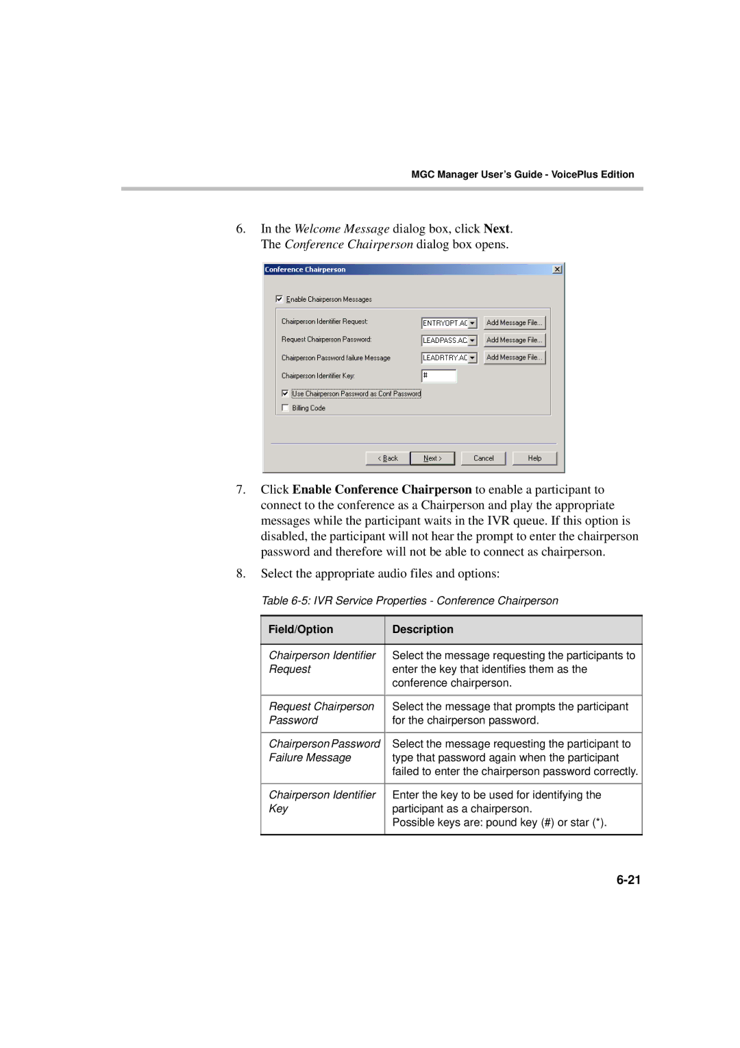 Polycom DOC2066F manual Select the appropriate audio files and options 