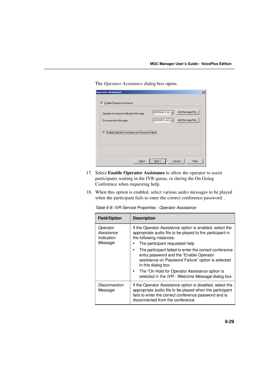 Polycom DOC2066F manual IVR Service Properties Operator Assistance 