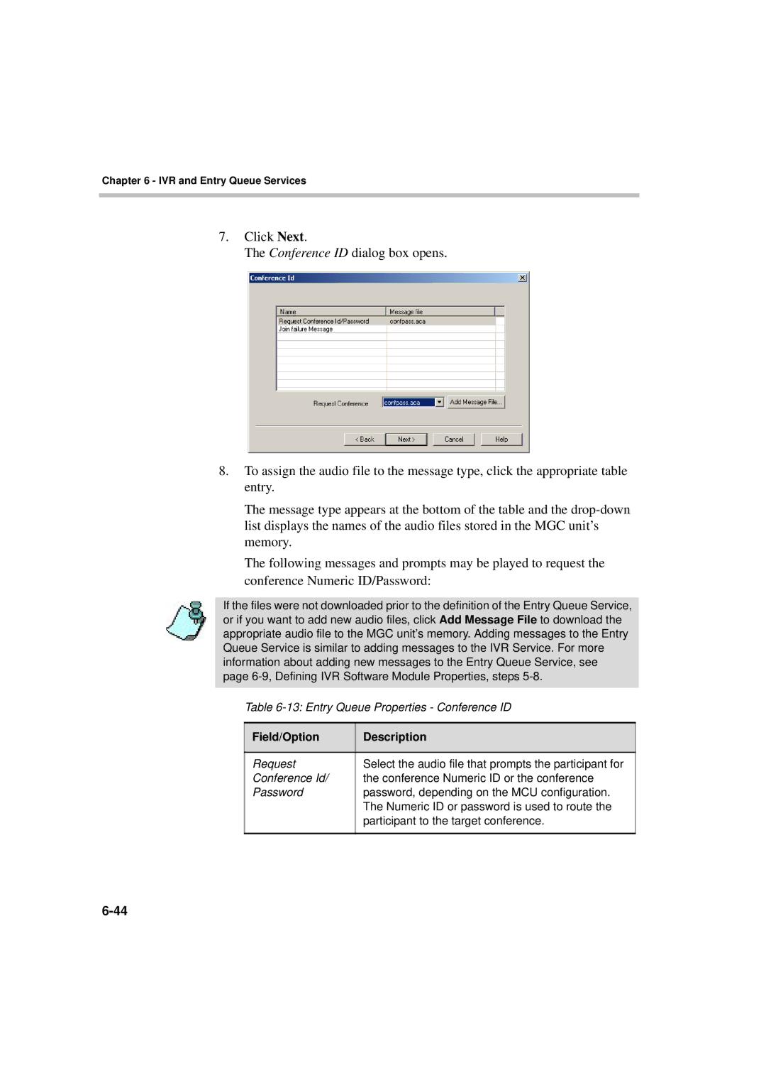 Polycom DOC2066F manual Entry Queue Properties Conference ID 