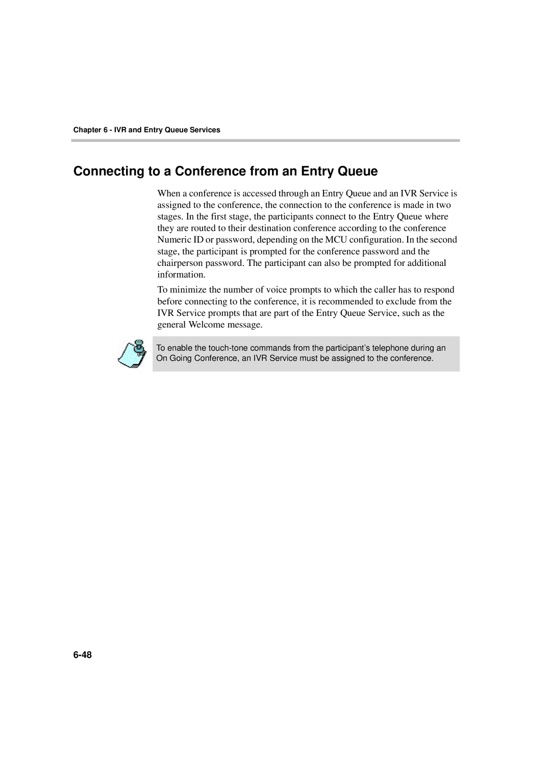 Polycom DOC2066F manual Connecting to a Conference from an Entry Queue 