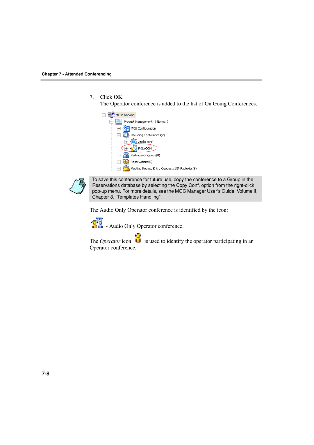 Polycom DOC2066F manual Attended Conferencing 