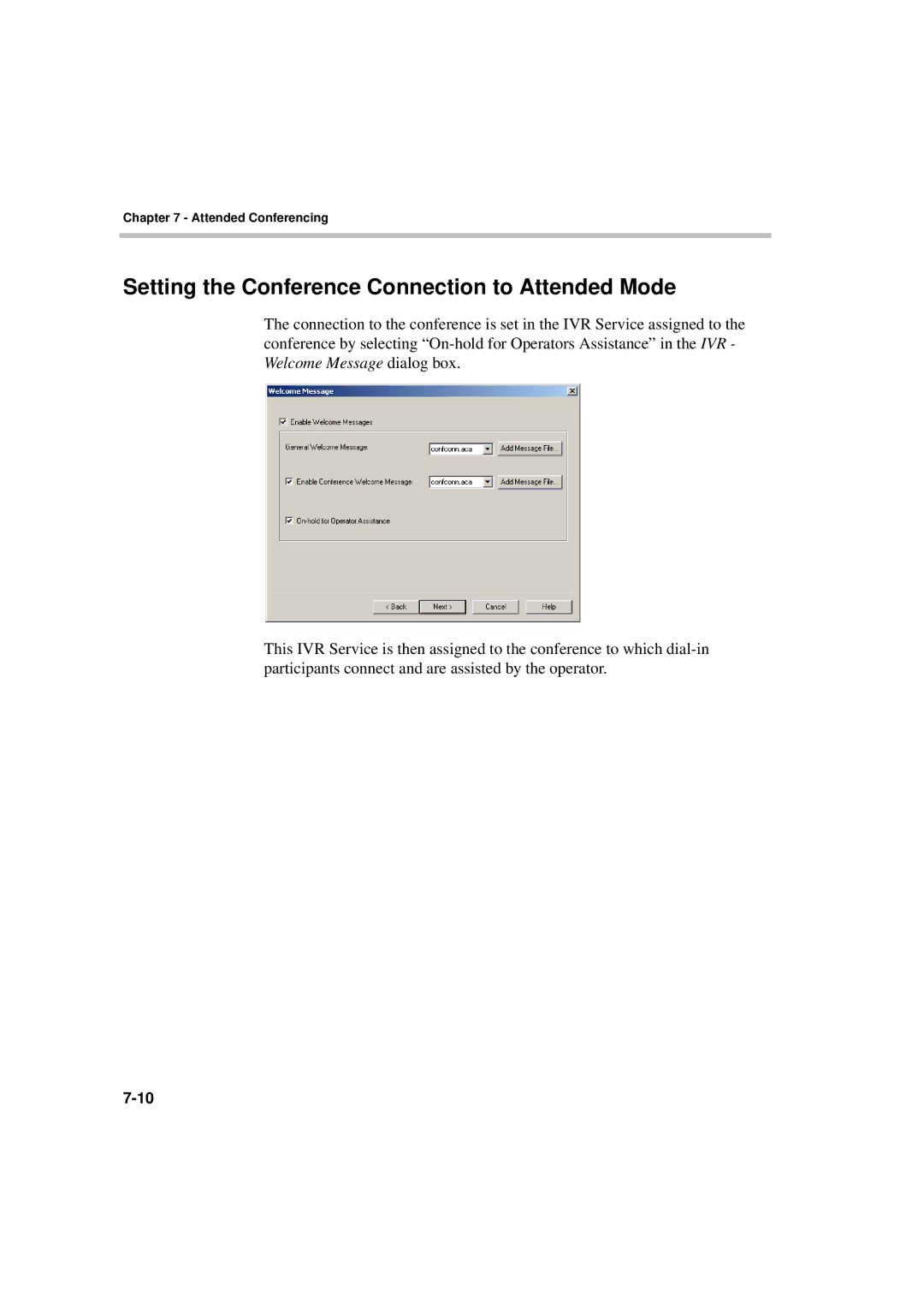 Polycom DOC2066F manual Setting the Conference Connection to Attended Mode 