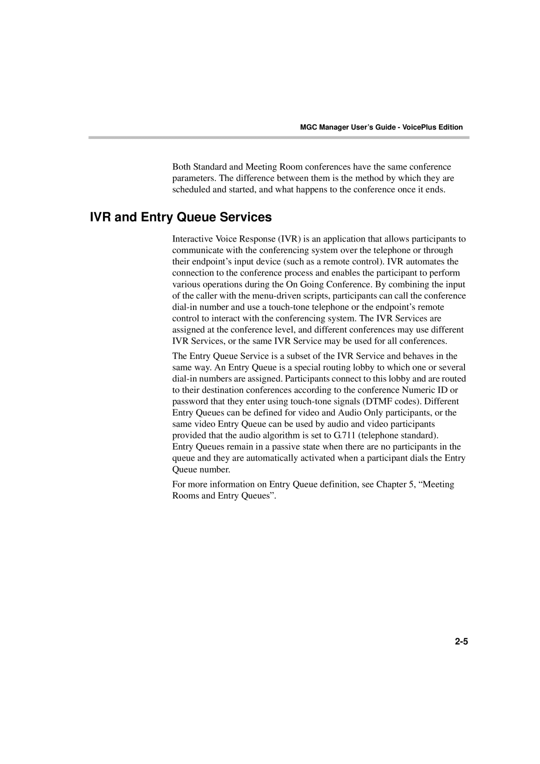 Polycom DOC2066F manual IVR and Entry Queue Services 